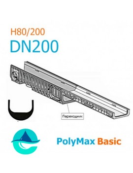 Переходник пластиковый DN200 H80 - Н200 (PolyMax Basic)