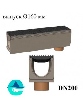 BetoMax ЛВ-20.29.33-Б лотки водоотводные бетонные с вертикальным водосливом и с решеткой чугунной щелевой ВЧ-50 кл. D или E