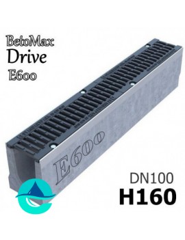 BetoMax Drive ЛВ-10.16.16-Б лоток водоотводный бетонный с решеткой чугунной щелевой ВЧ-50 кл. E