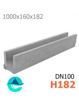 DN100 H182 ЛВ лоток бетонный водоотводный 