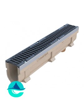 Лоток полимербетонный CompoMax Drive ЛВ-10.16.26-П водоотводный с решеткой щелевой РВ ВЧ кл.D (комплект)