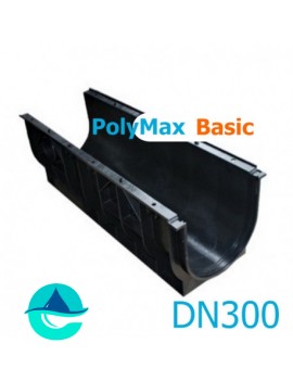 Лоток водоотводный пластиковый PolyMax Basic DN300 H354