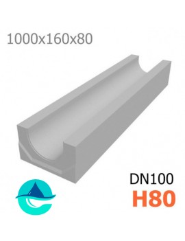 DN100 H80 ЛВ лоток бетонный водоотводный 